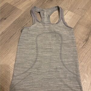 lululemon athletica Gray Striped Tank Top